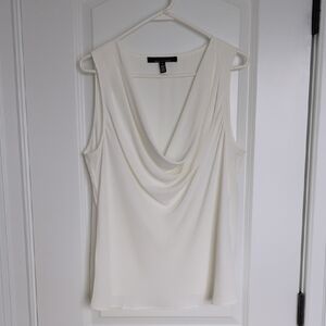 WHBM Drape Neck Sleeveless Blouse